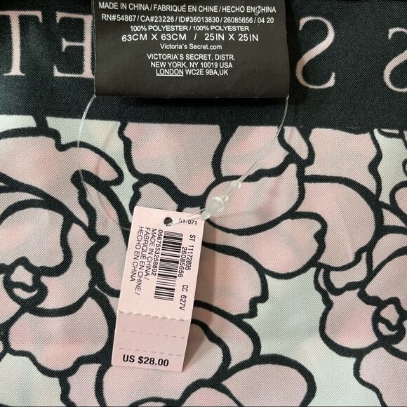 Victoria’s Secret Bombshell pink and black scarf NWT - Picture 3 of 5